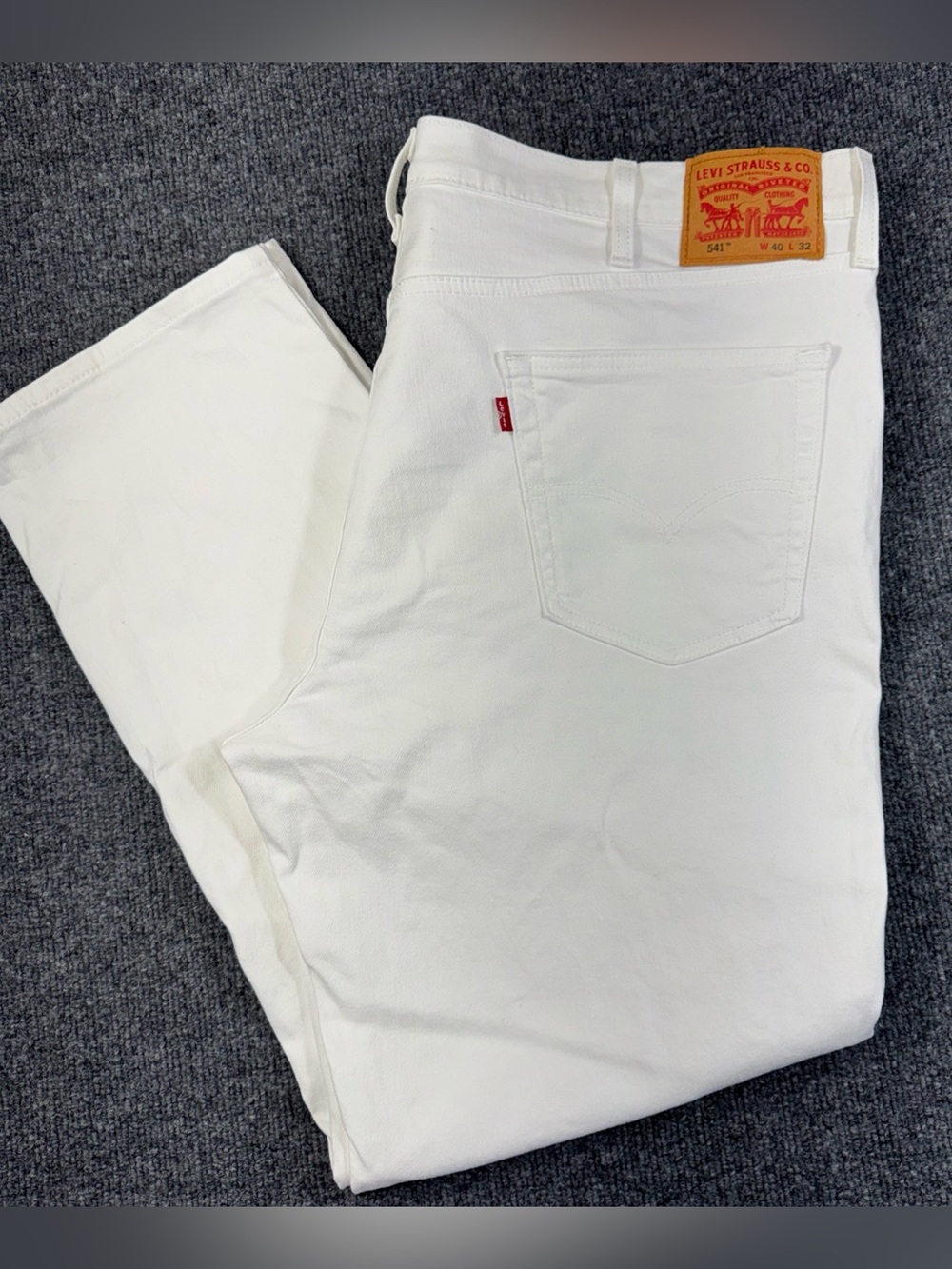 Levi Strauss 541 Straight Leg Mens White Denim Jeans 40x32 Solid Classic Levis
